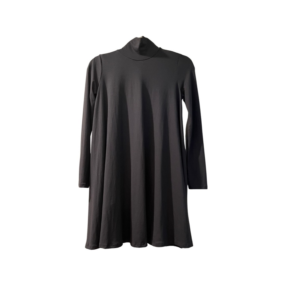 Dark Grey Turtle Neck Long Sleeve Dress Small